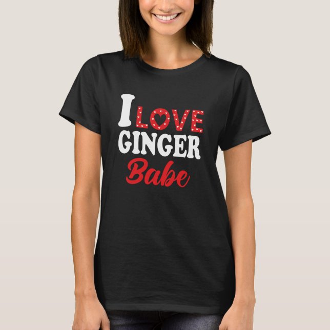 T-shirt J'Aime Mon Ginger Babe Redhead (Devant)