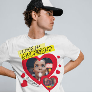 T-shirt J'aime mon Girami rouge photo texte y2k