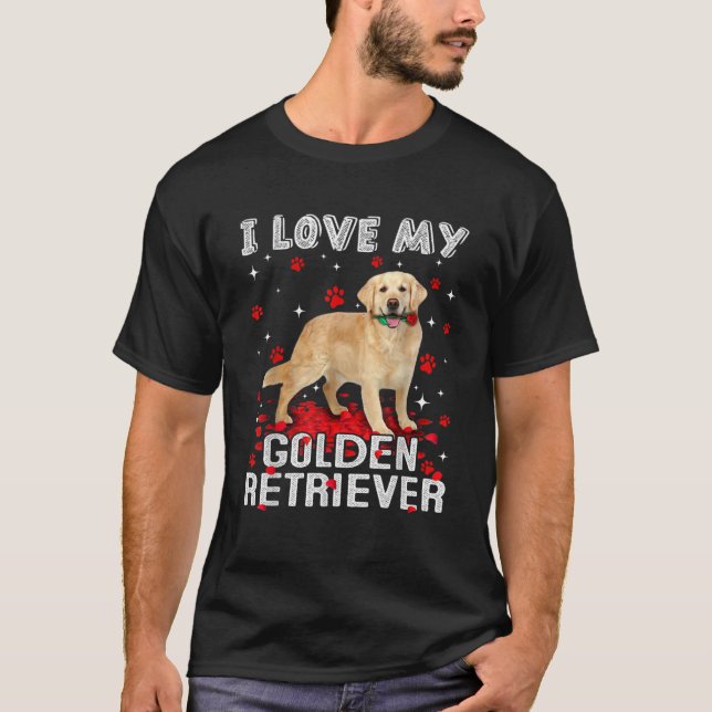 T-shirt  J'Aime Mon Golden Retriever (Devant)