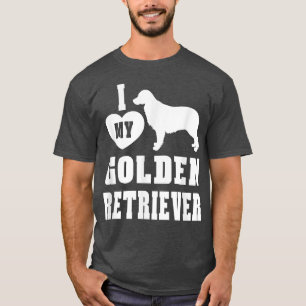 T-shirt J'Aime Mon Golden Retriever Chien race Unise 