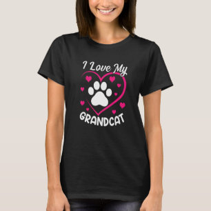 T-shirt J'Aime Mon Grand-Chat Grand-Père Grand-Mère Grand-