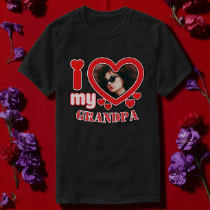 T-shirt J'Aime Mon Grand-Père Personnalisé