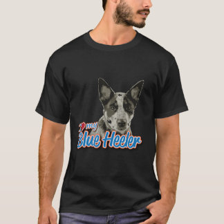 T-shirt J'Aime Mon Heeler Bleu