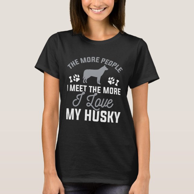 T-shirt J'Aime Mon Husky (Devant)