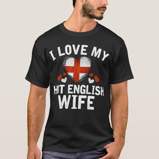 T-shirt J'aime mon idée anglaise chaude de cadeau de (Devant)