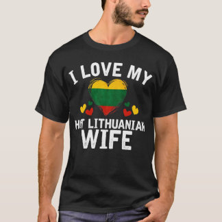 T-shirt J'aime mon idée lithuanienne chaude de cadeau de