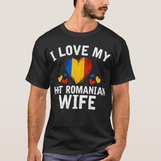 T-shirt J'aime mon idée roumaine chaude de cadeau de