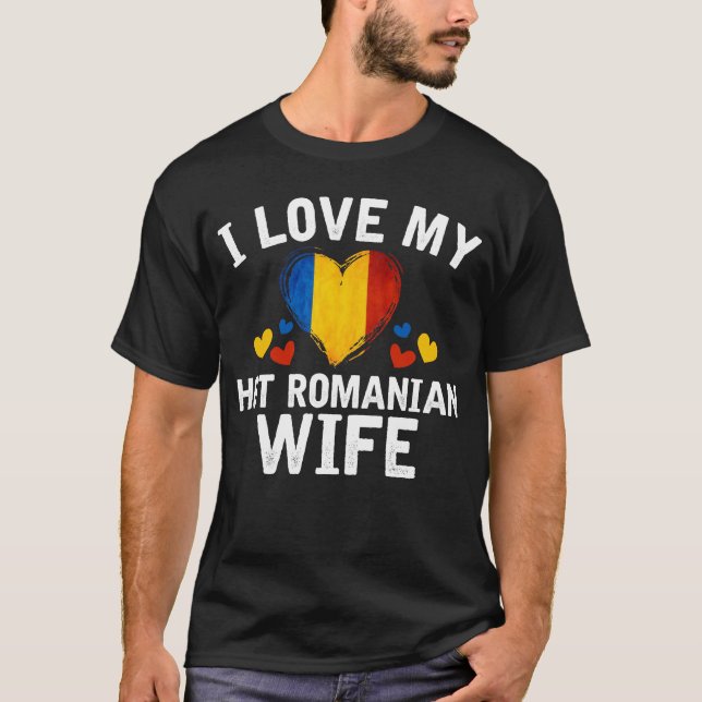 T-shirt J'aime mon idée roumaine chaude de cadeau de (Devant)