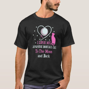 T-shirt J'aime mon japonais Bobtail Cat to Moon Cat