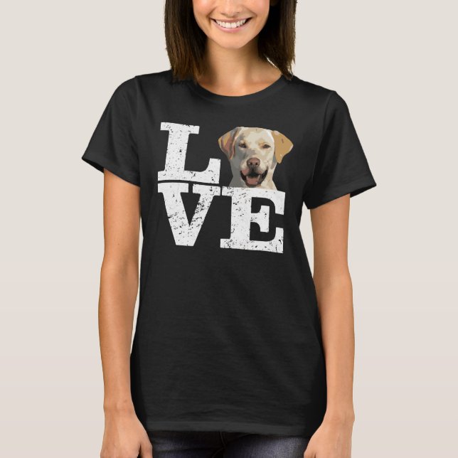 T-shirt J'aime mon labo jaune Labrador Retriever Chien (Devant)