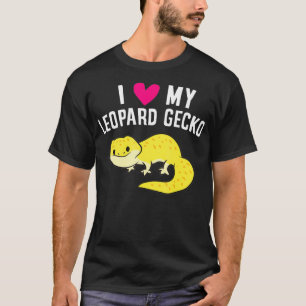 T-shirt J'Aime Mon Léopard Gecko Géopard Cute Léopard