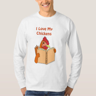 T-shirt J'aime mon livre de lecture drôle de poulet de