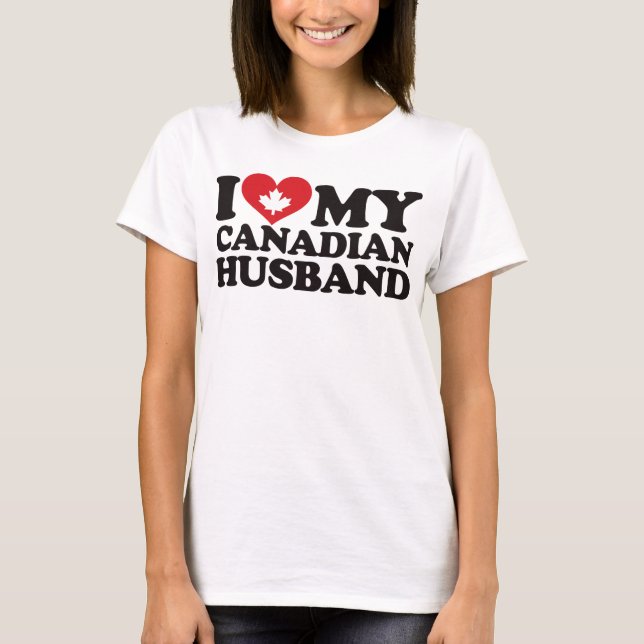 T-shirt J'aime mon mari canadien (Devant)