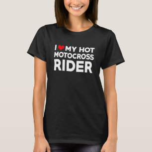 T-shirt J'Aime Mon Mari Chaud Motocross Rider Fiance