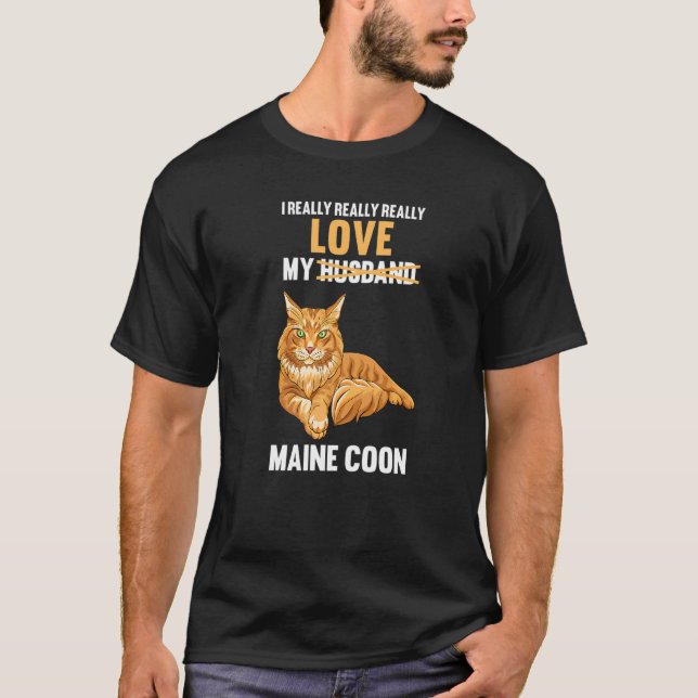 T-shirt J'Aime Mon Mari Maine Coon (Devant)