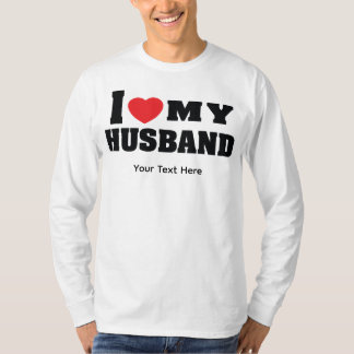 T-shirt J'aime mon mari texte avec symbole de cœur rouge