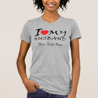 T-shirt J'aime mon mari texte avec symbole de cœur rouge p