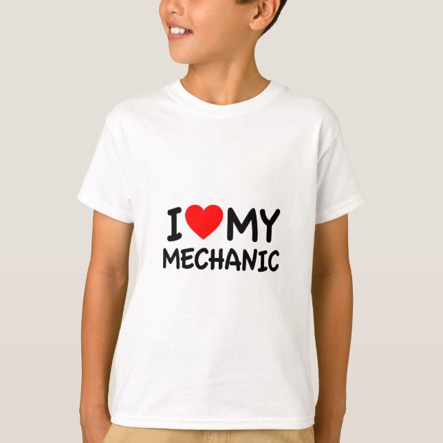 T-shirt J'aime mon mécanicien (Devant)