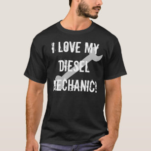 T-shirt J'aime mon mécanicien diesel, foncé