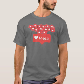 T-shirt J'aime mon Mesa Arizona Notification coeurs géants