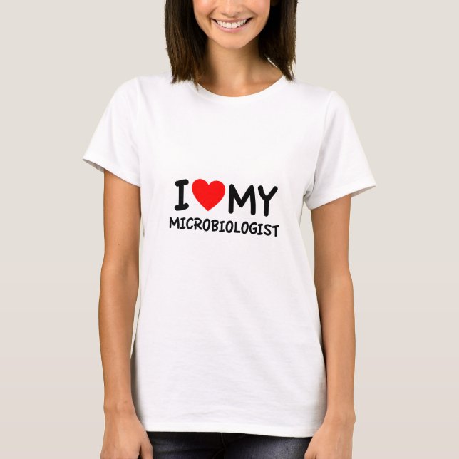 T-shirt J'aime mon microbiologiste (Devant)