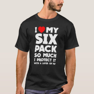 T-shirt J'Aime Mon Pack Six Tant Je Le Protège Avec Un Poi