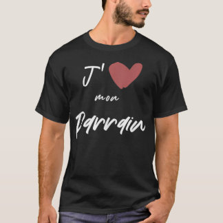 T-shirt J'aime Mon Parrain Cadeau Hommes Femmes Enfants Fi