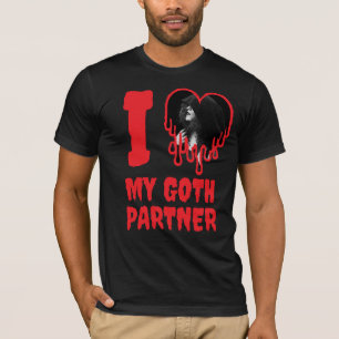 T-shirt J'aime mon partenaire Goth Red Blood Heart Photo