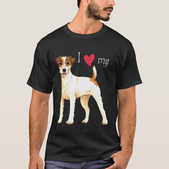 T-shirt J'aime mon pasteur Russell Terrier (Devant)