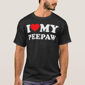 T-shirt J'aime mon PeePaw Je cœur Famille Grand-père PeePa