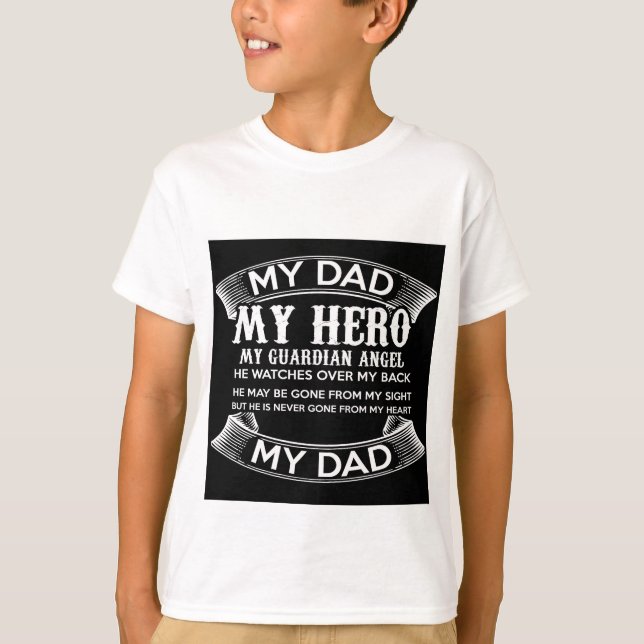 T-shirt J'aime mon père "My Dad My hero" (Devant)
