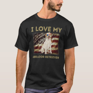 T-shirt J'aime mon père retriever du Labrador maman drapea