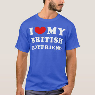 T-shirt J'aime mon petit ami britannique J'adore mon petit
