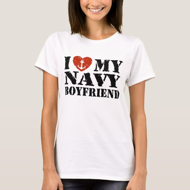 T-shirt J'aime mon petit ami de marine (Devant)