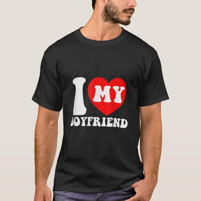 T-shirt J'Aime Mon Petit Ami J'Aime Mon Petit Ami Couple V (Devant)