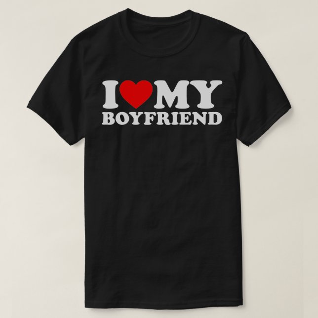 T-shirt J'aime mon petit ami J'aime mon petit ami GF (Design devant)