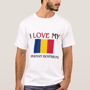 T-shirt J'aime mon petit ami roumain