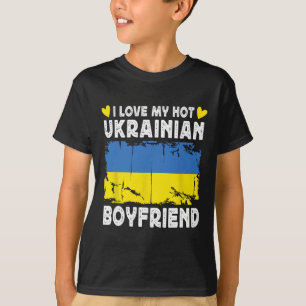 T-shirt J'aime mon petit ami ukrainien chaud couple Ukrain