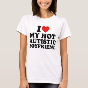 T-shirt J'Aime Mon Petit Amis Autiste Chaud