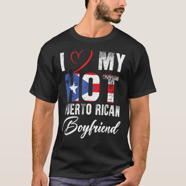 T-shirt J'Aime Mon Petit Amis Portoricain Fier Puerto (Devant)