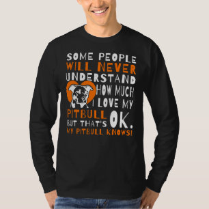 T-shirt J'Aime Mon Pitbull Chien Drôle Citation Mignonne P