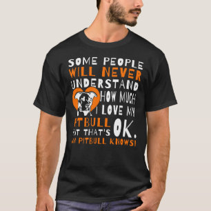 T-shirt J'Aime Mon Pitbull Chien Drôle Citation Mignonne P