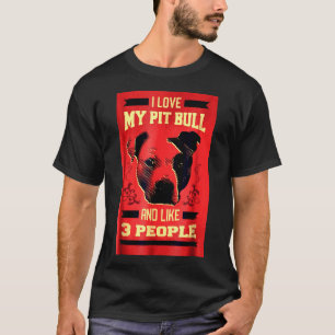 T-shirt J'Aime Mon Pitbull Funny Pit Bull Dog