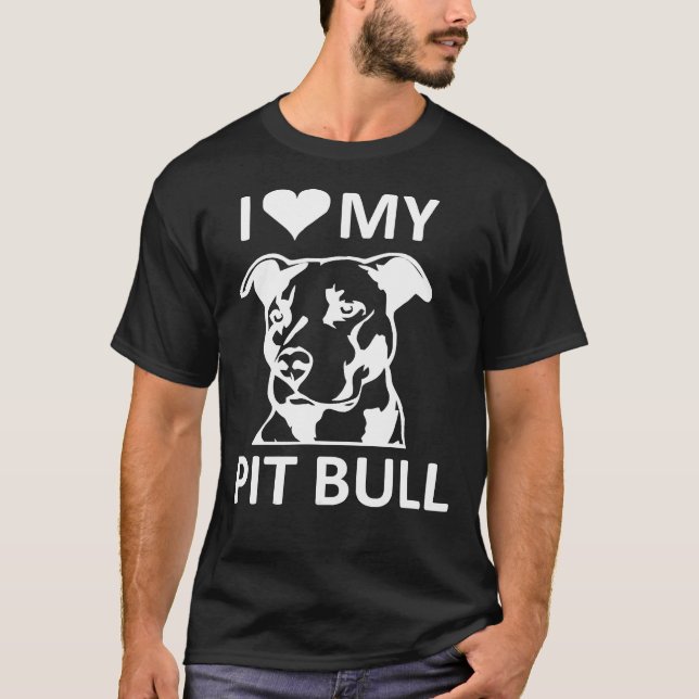 T-shirt J'Aime Mon Pitbull J'Aime Mon Pitbull Pit Bull (Devant)