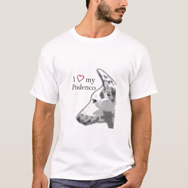 T-shirt j'aime mon podenco (Devant)