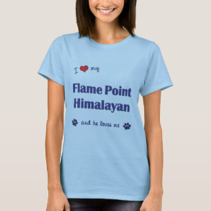 T-shirt J'aime mon point de flamme de l'Himalaya (le chat
