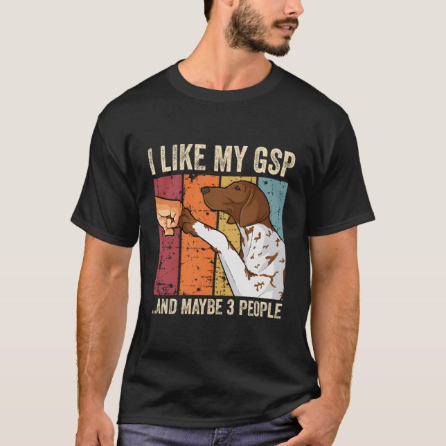 T-shirt J'Aime Mon Pointeur Allemand À Rondes (Devant)