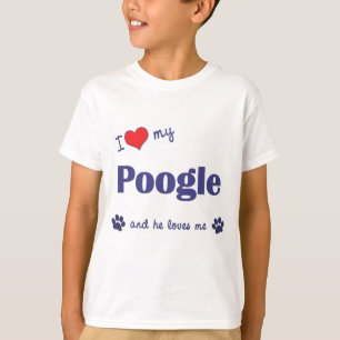 T-shirt J'aime mon Poogle (le chien masculin)