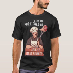 T-shirt J'aime mon porc pullé et ma viande grill fumé