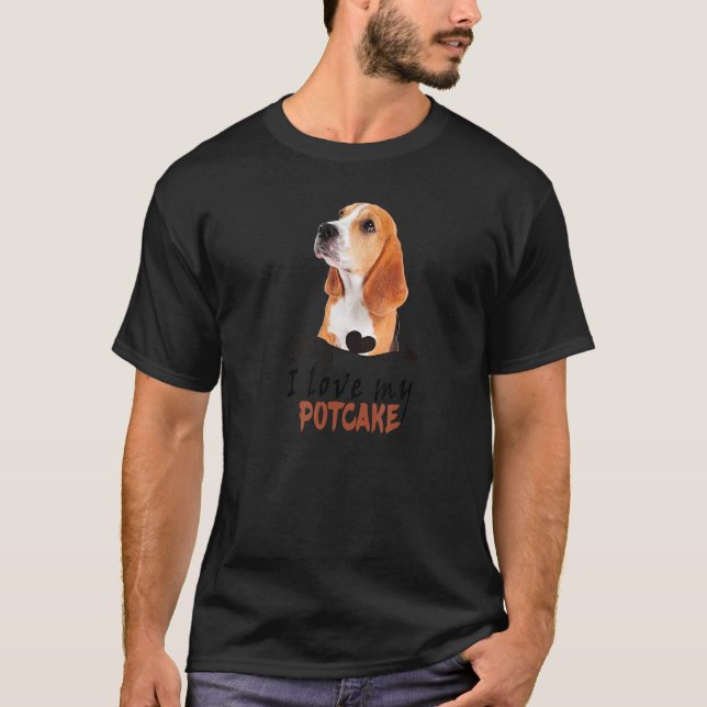 T-shirt J'Aime Mon Potcake Potcake Chien (Devant)